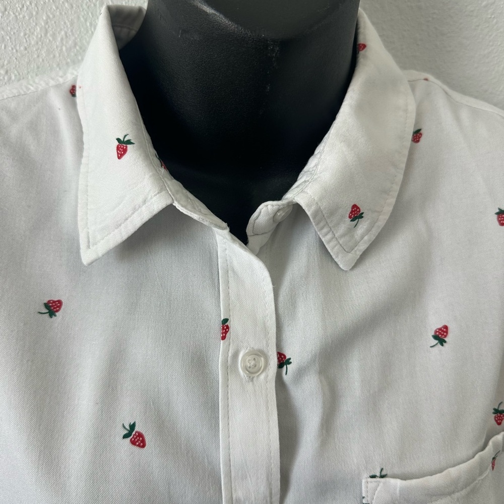 Rails White Button Down Shirt With Red Print - image 4